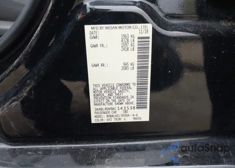 2019 Nissan Altima 2.5 Sv from USA, damaged, VIN 1N4BL4DV6KC143538